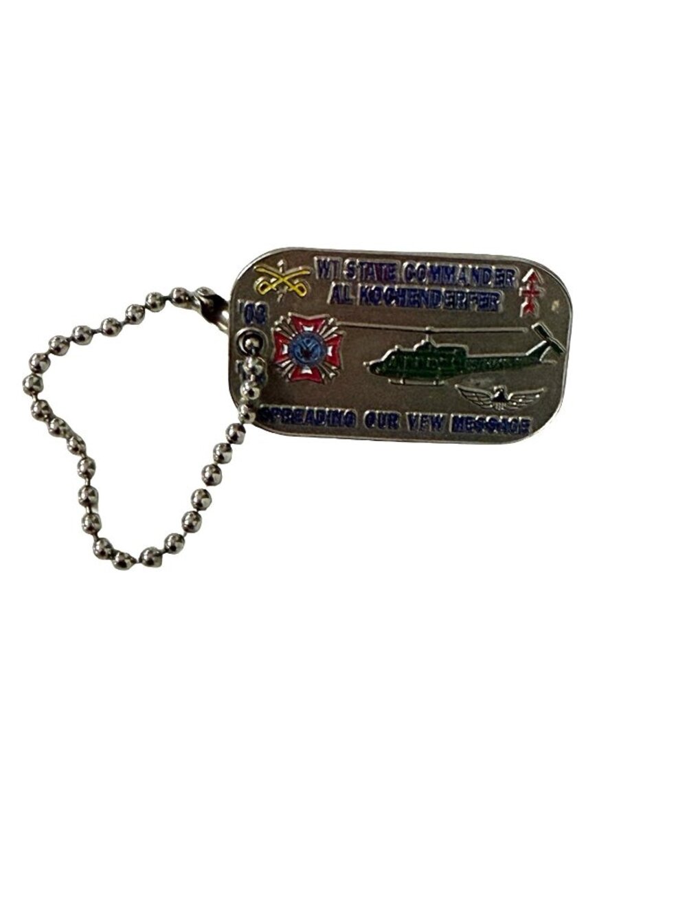 2003 VFW Wisconsin State Commander Al Kochenderfer Pin Military Veteran Helicopt